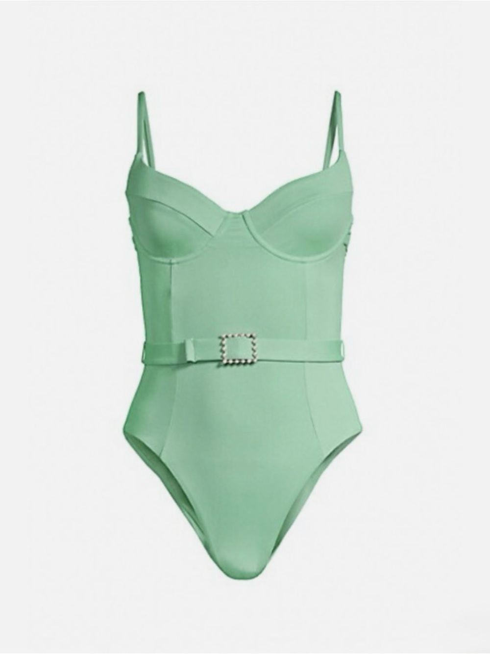 NWT WeWoreWhat Danielle Belted One Piece Swimsuit Mint XL